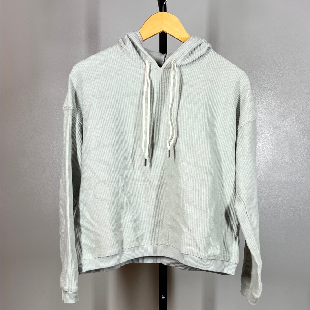 Aerie Light Sage Green Crop Top Hoodie